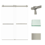 Transolid Brooklyn 80" High x 60" Wide Bypass Frameless Shower Door with Clear Glass Brushed Stainless