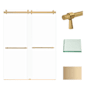 Transolid Brooklyn 80" High x 60" Wide Bypass Frameless Shower Door with Clear Glass Champagne Bronze