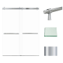 Transolid Brooklyn 80" High x 60" Wide Bypass Frameless Shower Door with Clear Glass Polished Chrome