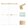 Transolid Brooklyn 80" High x 60" Wide Bypass Frameless Shower Door with Clear Glass Champagne Bronze