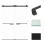 Transolid Brooklyn 80" High x 60" Wide Bypass Frameless Shower Door with Clear Glass Matte Black