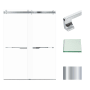Transolid Brooklyn 80" High x 60" Wide Bypass Frameless Shower Door with Clear Glass Polished Chrome