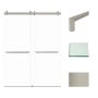 Transolid Brooklyn 80" High x 60" Wide Bypass Frameless Shower Door with Clear Glass Brushed Stainless