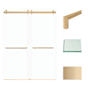 Transolid Brooklyn 80" High x 60" Wide Bypass Frameless Shower Door with Clear Glass Champagne Bronze
