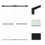 Transolid Brooklyn 80" High x 60" Wide Bypass Frameless Shower Door with Clear Glass Matte Black