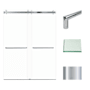 Transolid Brooklyn 80" High x 60" Wide Bypass Frameless Shower Door with Clear Glass Polished Chrome