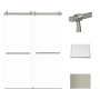 Transolid Brooklyn 80" High x 60" Wide Bypass Frameless Shower Door with Clear Glass Brushed Stainless