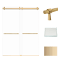 Transolid Brooklyn 80" High x 60" Wide Bypass Frameless Shower Door with Clear Glass Champagne Bronze