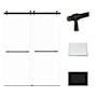 Transolid Brooklyn 80" High x 60" Wide Bypass Frameless Shower Door with Clear Glass Matte Black