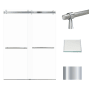 Transolid Brooklyn 80" High x 60" Wide Bypass Frameless Shower Door with Clear Glass Polished Chrome