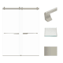 Transolid 80" High x 60" Wide Bypass Frameless Shower Door with Clear Glass Brushed Stainless