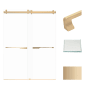 Transolid 80" High x 60" Wide Bypass Frameless Shower Door with Clear Glass Champagne Bronze