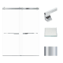 Transolid 80" High x 60" Wide Bypass Frameless Shower Door with Clear Glass Polished Chrome