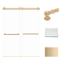 Transolid 80" High x 60" Wide Bypass Frameless Shower Door with Clear Glass Champagne Bronze