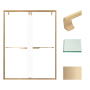 Transolid 80" High x 60" Wide Bypass Frameless Shower Door with Clear Glass Champagne Bronze