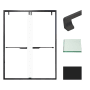 Transolid 80" High x 60" Wide Bypass Frameless Shower Door with Clear Glass Matte Black