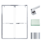 Transolid 80" High x 60" Wide Bypass Frameless Shower Door with Clear Glass Polished Chrome