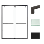 Transolid 80" High x 60" Wide Bypass Frameless Shower Door with Clear Glass Matte Black