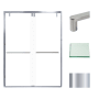 Transolid 80" High x 60" Wide Bypass Frameless Shower Door with Clear Glass Polished Chrome