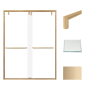 Transolid 80" High x 60" Wide Bypass Frameless Shower Door with Clear Glass Champagne Bronze