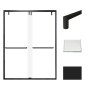 Transolid 80" High x 60" Wide Bypass Frameless Shower Door with Clear Glass Matte Black