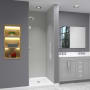 Transolid Elizabeth 76" High x 29" Wide Hinged Semi Frameless Shower Door with Clear Glass Polished Chrome