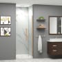 Transolid Elizabeth 76" High x 31" Wide Hinged Semi Frameless Shower Door with Clear Glass Champagne Bronze