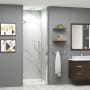 Transolid Elizabeth 76" High x 31" Wide Hinged Semi Frameless Shower Door with Clear Glass Polished Chrome