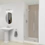 Transolid Elizabeth 76" High x 35-1/2" Wide Hinged Semi Frameless Shower Door with Clear Glass Brushed Stainless
