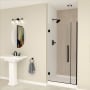 Transolid Elizabeth 76" High x 35-1/2" Wide Hinged Semi Frameless Shower Door with Clear Glass Matte Black