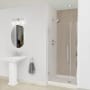 Transolid Elizabeth 76" High x 35-1/2" Wide Hinged Semi Frameless Shower Door with Clear Glass Polished Chrome