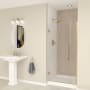 Transolid Elizabeth 76" High x 36" Wide Hinged Semi Frameless Shower Door with Clear Glass Champagne Bronze