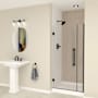 Transolid Elizabeth 76" High x 36" Wide Hinged Semi Frameless Shower Door with Clear Glass Matte Black