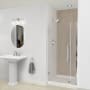 Transolid Elizabeth 76" High x 36" Wide Hinged Semi Frameless Shower Door with Clear Glass Polished Chrome