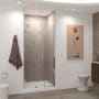Transolid Elizabeth 76" High x 38-1/2" Wide Hinged Semi Frameless Shower Door with Clear Glass Polished Chrome