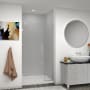 Transolid Elizabeth 76" High x 39-1/2" Wide Hinged Semi Frameless Shower Door with Clear Glass Brushed Stainless