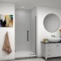 Transolid Elizabeth 76" High x 39-1/2" Wide Hinged Semi Frameless Shower Door with Clear Glass Matte Black