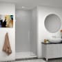 Transolid Elizabeth 76" High x 42-1/2" Wide Hinged Semi Frameless Shower Door with Clear Glass Brushed Stainless