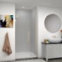Transolid Elizabeth 76" High x 42-1/2" Wide Hinged Semi Frameless Shower Door with Clear Glass Champagne Bronze