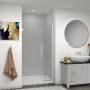 Transolid Elizabeth 76" High x 42-1/2" Wide Hinged Semi Frameless Shower Door with Clear Glass Polished Chrome