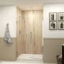 Transolid Elizabeth 76" High x 46-1/2" Wide Hinged Semi Frameless Shower Door with Clear Glass Polished Chrome