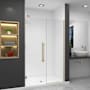 Transolid Elizabeth 76" High x 48" Wide Hinged Semi Frameless Shower Door with Clear Glass Champagne Bronze