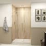 Transolid Elizabeth 76" High x 48-1/2" Wide Hinged Semi Frameless Shower Door with Clear Glass Champagne Bronze
