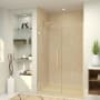 Transolid Elizabeth 76" High x 52" Wide Hinged Semi Frameless Shower Door with Clear Glass Champagne Bronze