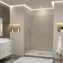 Transolid Elizabeth 76" High x 54-1/2" Wide Hinged Semi Frameless Shower Door with Clear Glass Brushed Stainless