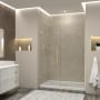 Transolid Elizabeth 76" High x 54-1/2" Wide Hinged Semi Frameless Shower Door with Clear Glass Champagne Bronze