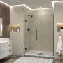 Transolid Elizabeth 76" High x 54-1/2" Wide Hinged Semi Frameless Shower Door with Clear Glass Matte Black
