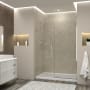 Transolid Elizabeth 76" High x 54-1/2" Wide Hinged Semi Frameless Shower Door with Clear Glass Polished Chrome