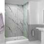 Transolid Elizabeth 76" High x 58-1/2" Wide Hinged Semi Frameless Shower Door with Clear Glass Brushed Stainless