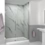 Transolid Elizabeth 76" High x 58-1/2" Wide Hinged Semi Frameless Shower Door with Clear Glass Polished Chrome